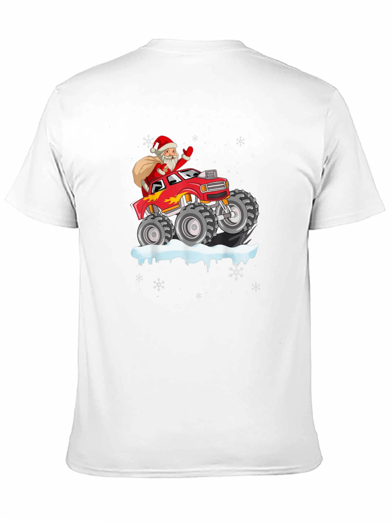 Santa Monster Truck Black T-Shirt - Christmas Holiday