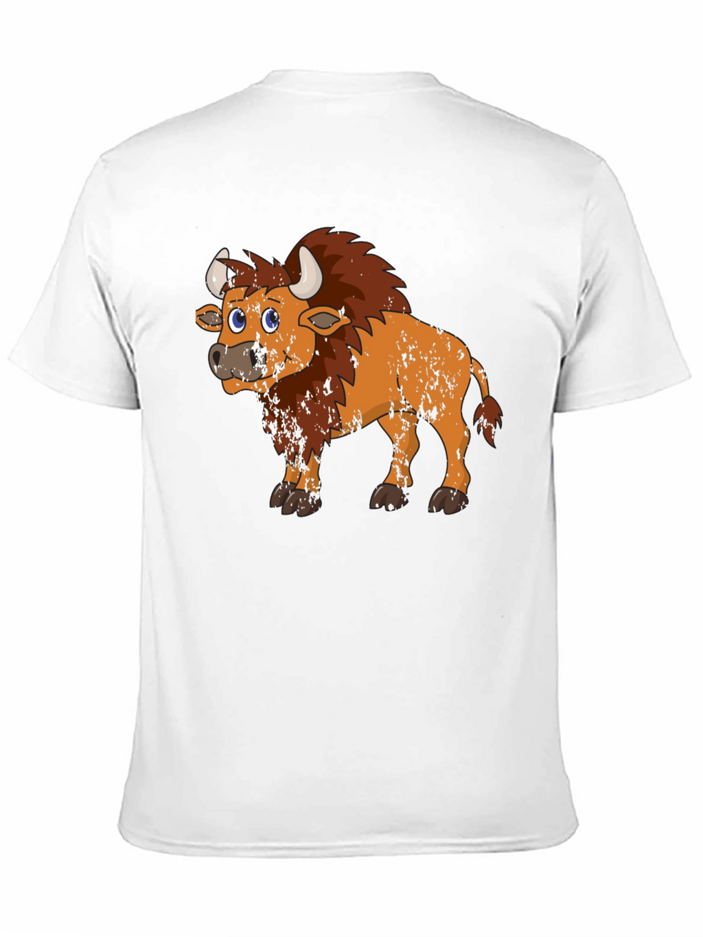 Cartoon Bison Graphic Tee - Black T-Shirt