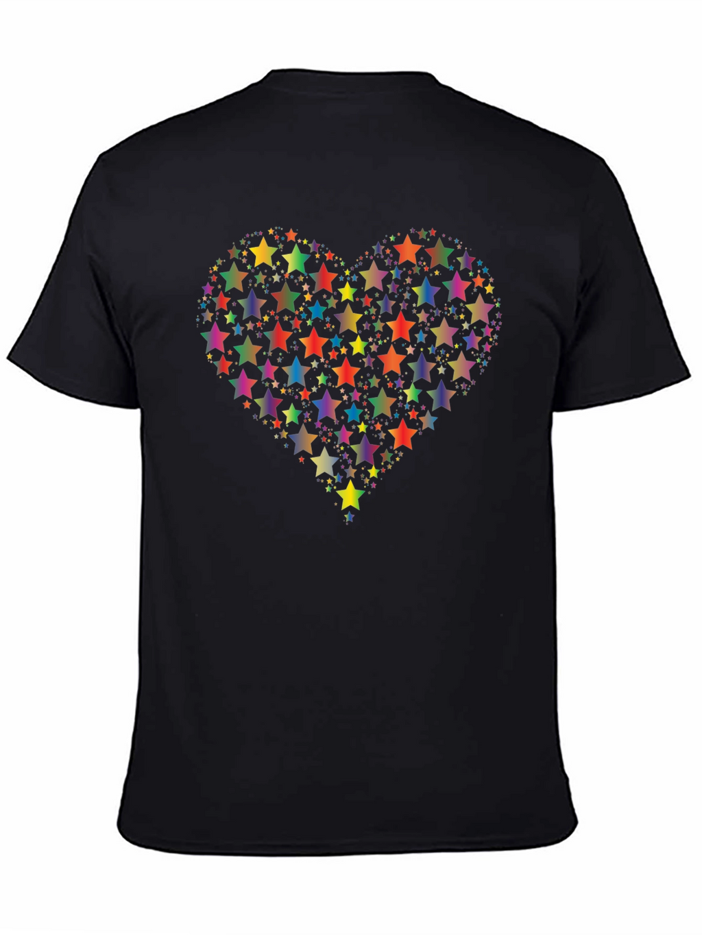 Star Heart Graphic T-Shirt - Black Cotton Tee