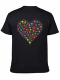 Star Heart Graphic T-Shirt - Black Cotton Tee