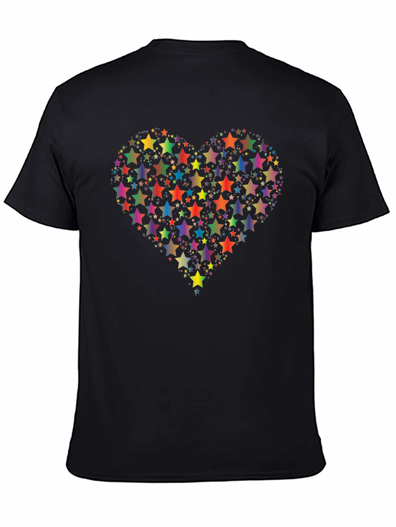 Star Heart Graphic T-Shirt - Black Cotton Tee