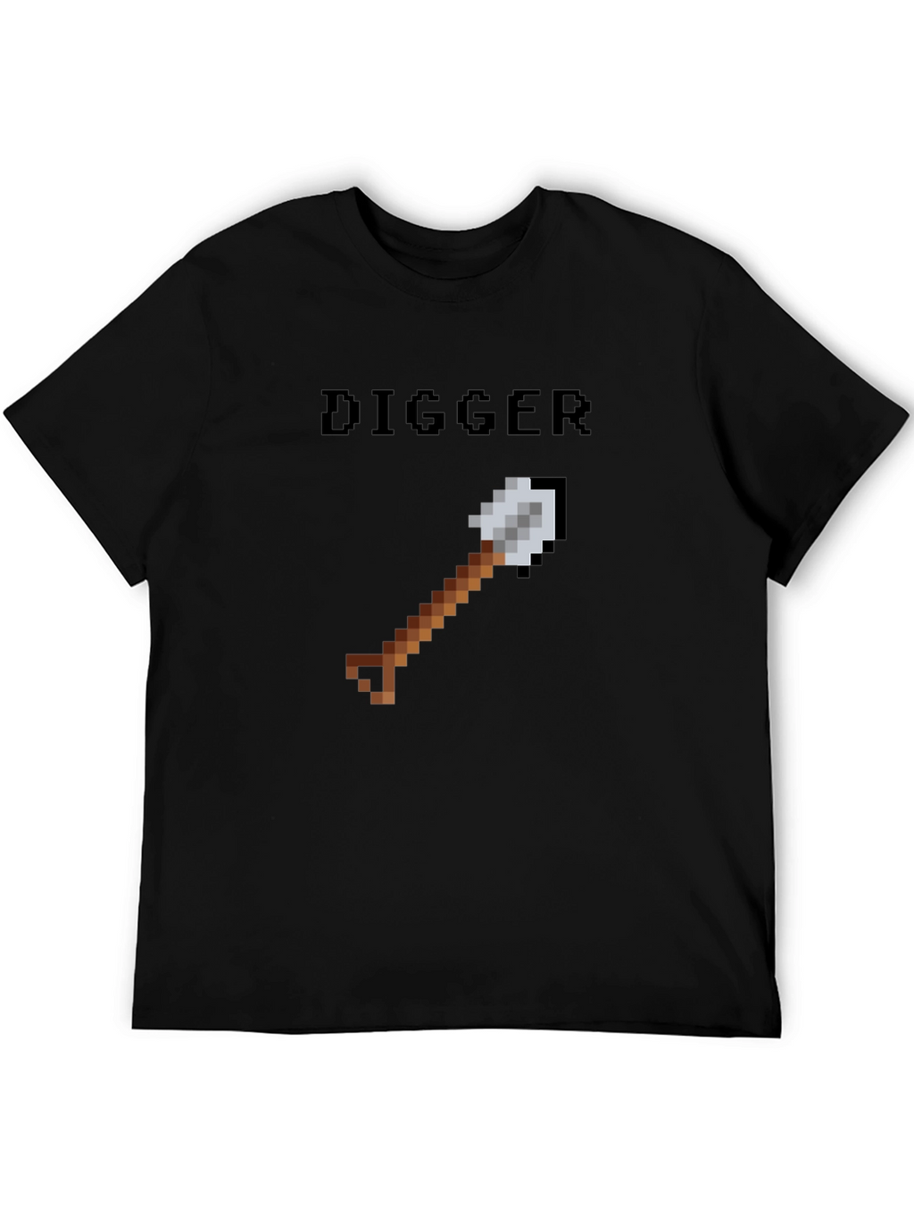 Digger Pixel Art T-Shirt - Black Casual Tee