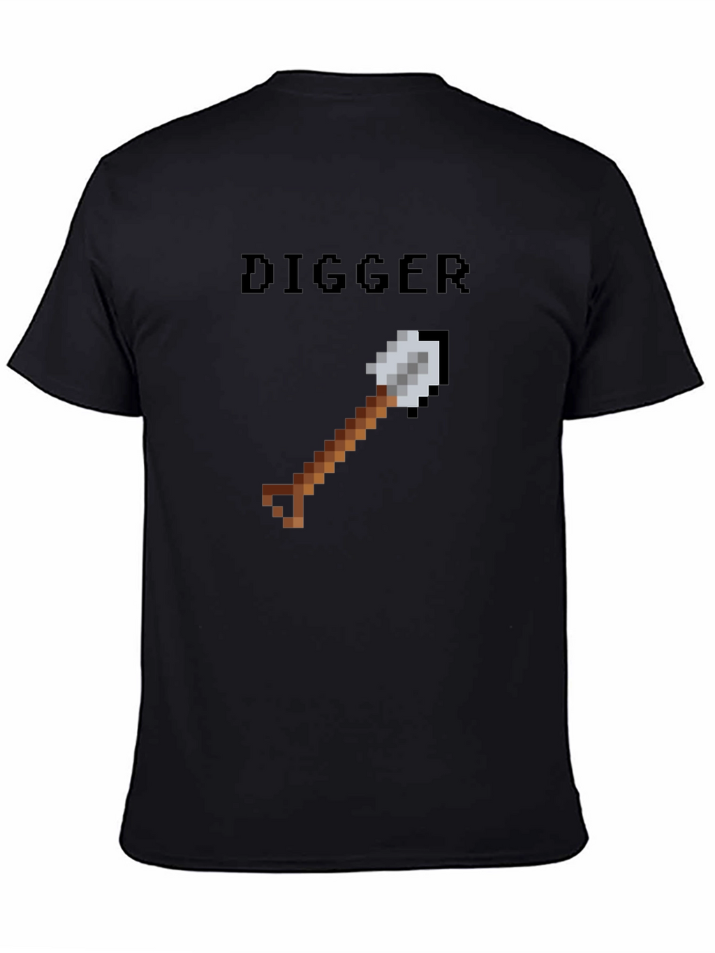 Digger Pixel Art T-Shirt - Black Casual Tee