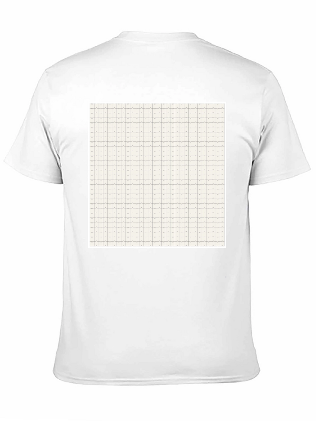 Grid Pattern Black Casual T-Shirt for Men