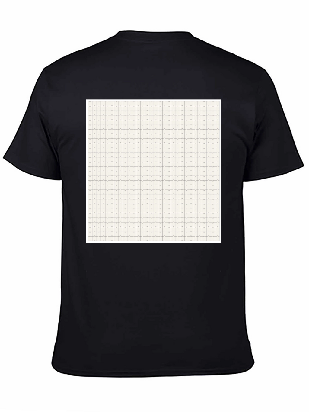 Grid Pattern Black Casual T-Shirt for Men