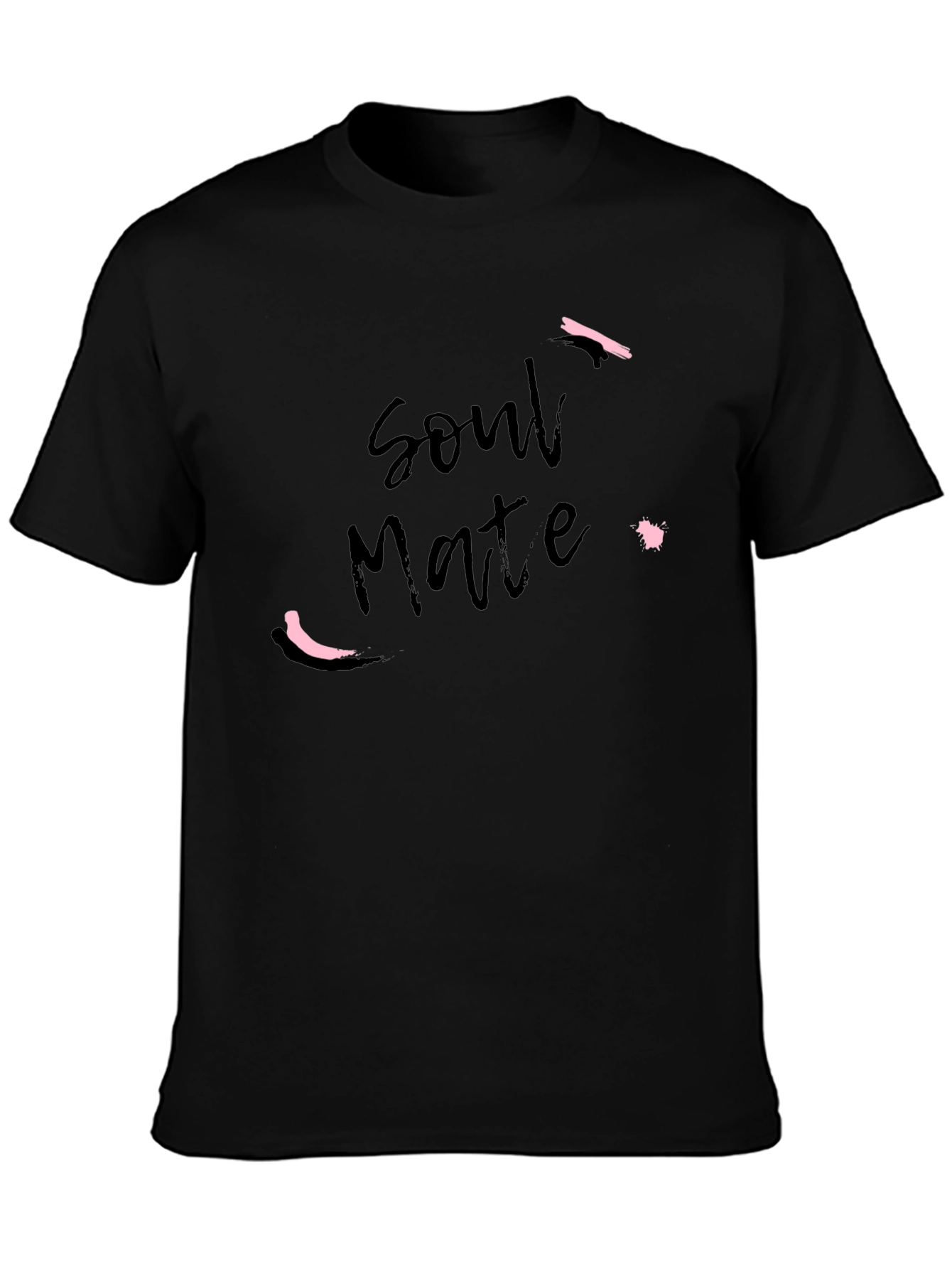 Soul Mate Black Graphic Tee - Modern Casual