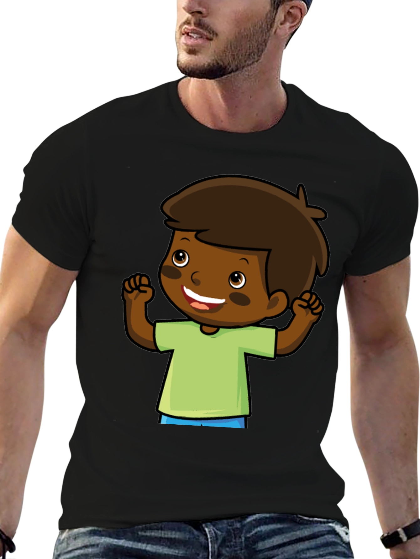 Cartoon Boy Graphic Tee - Fun & Casual