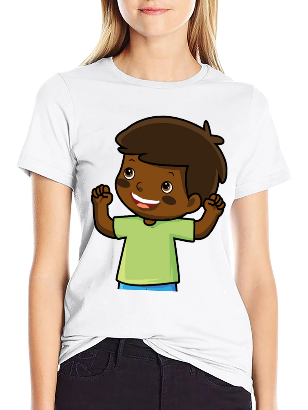 Cartoon Boy Graphic Tee - Fun & Casual