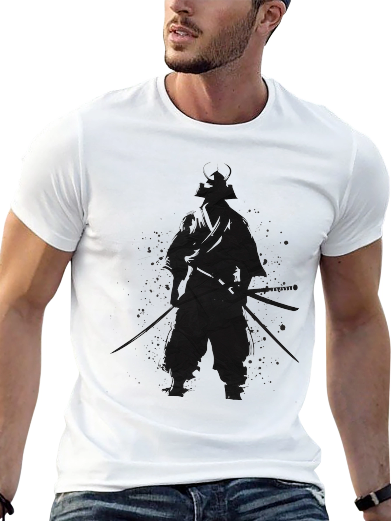 Samurai Warrior Graphic Tee - Black