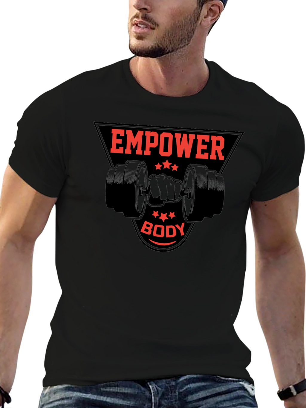 Empower Body Black Graphic Tee - Fitness Apparel