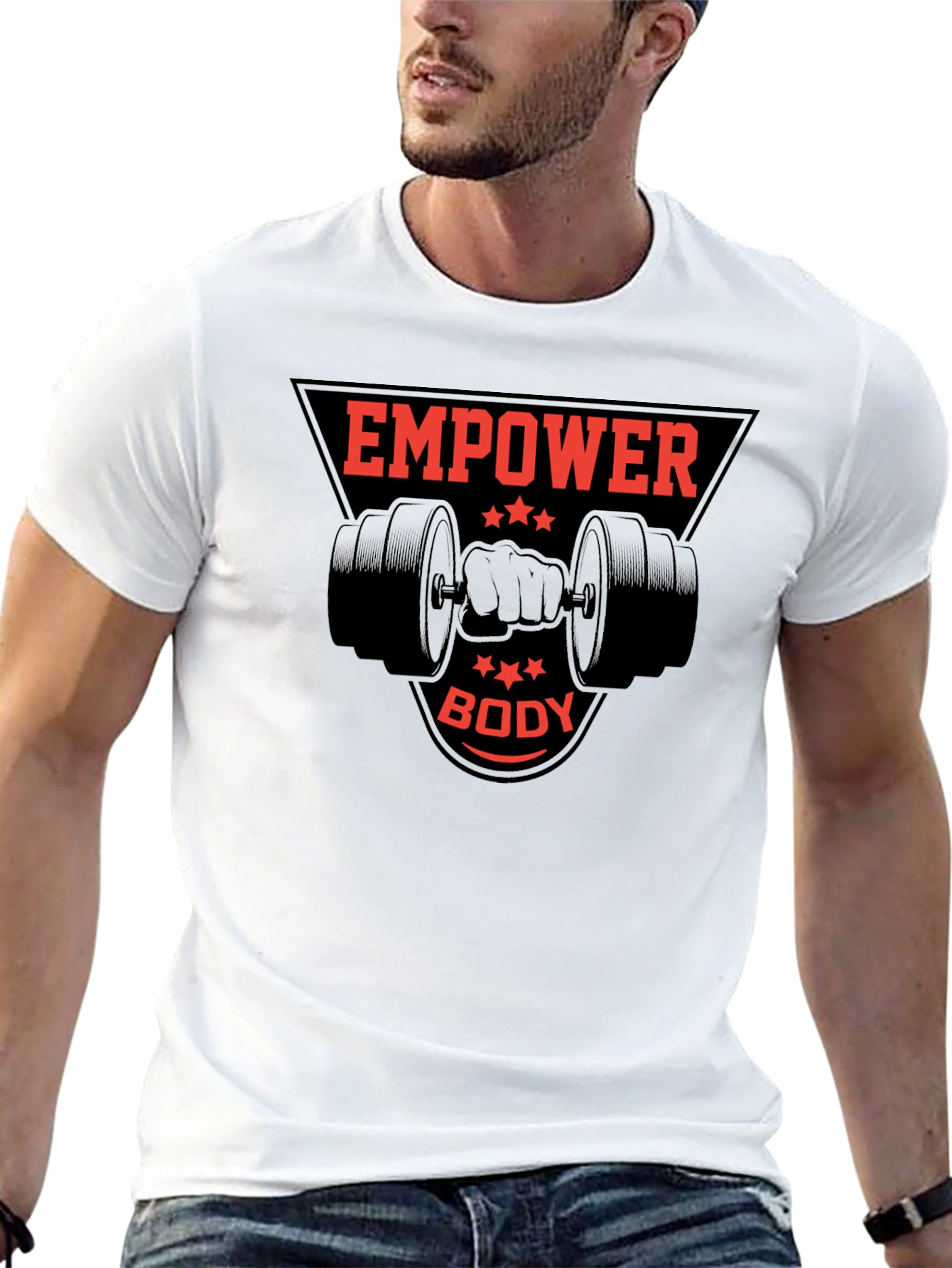 Empower Body Black Graphic Tee - Fitness Apparel