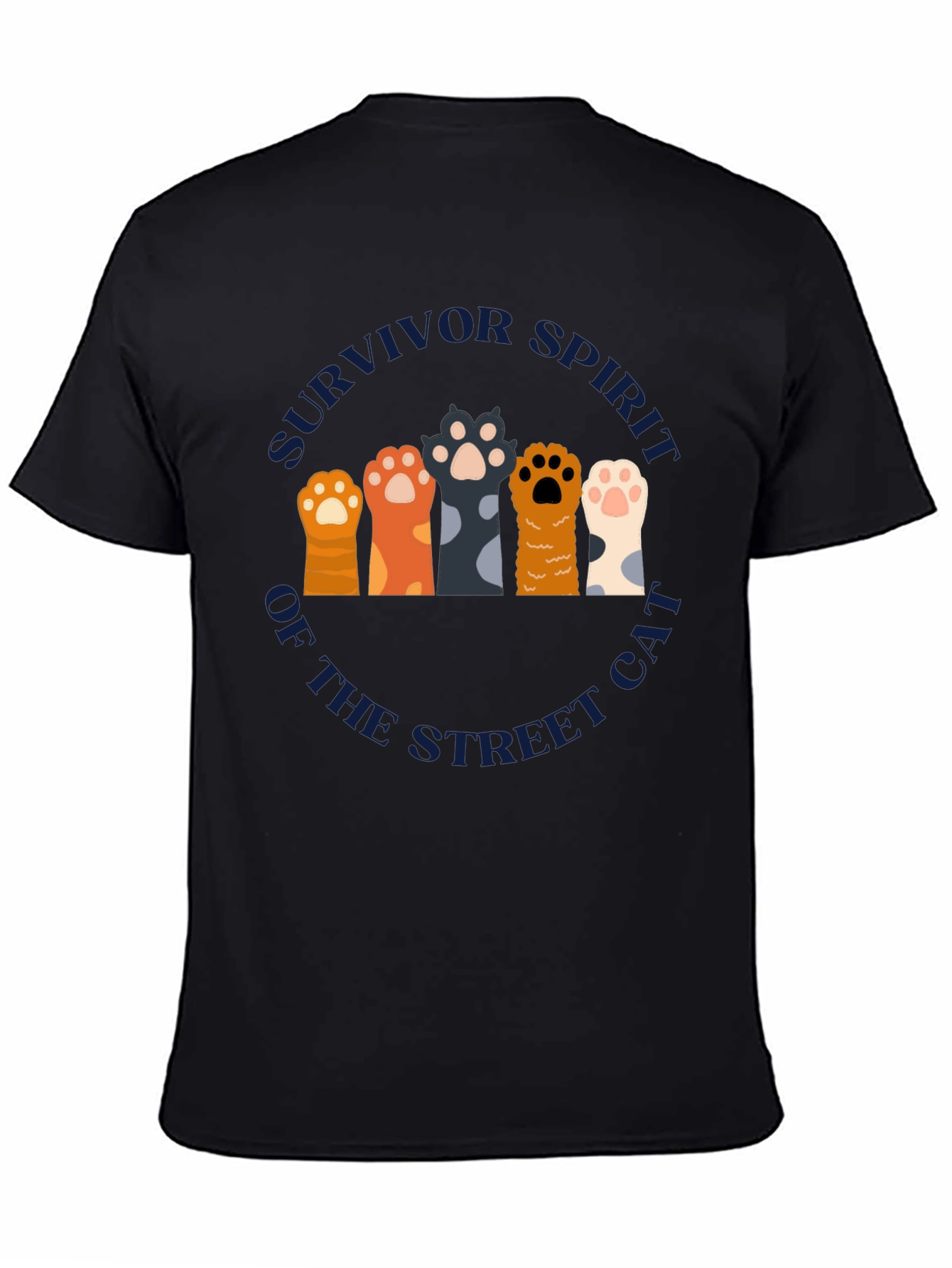 Survivor Spirit Cat Paw Print Graphic T-Shirt