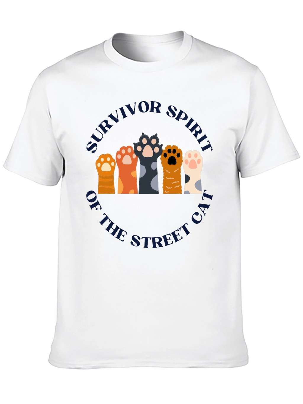 Survivor Spirit Cat Paw Print Graphic T-Shirt