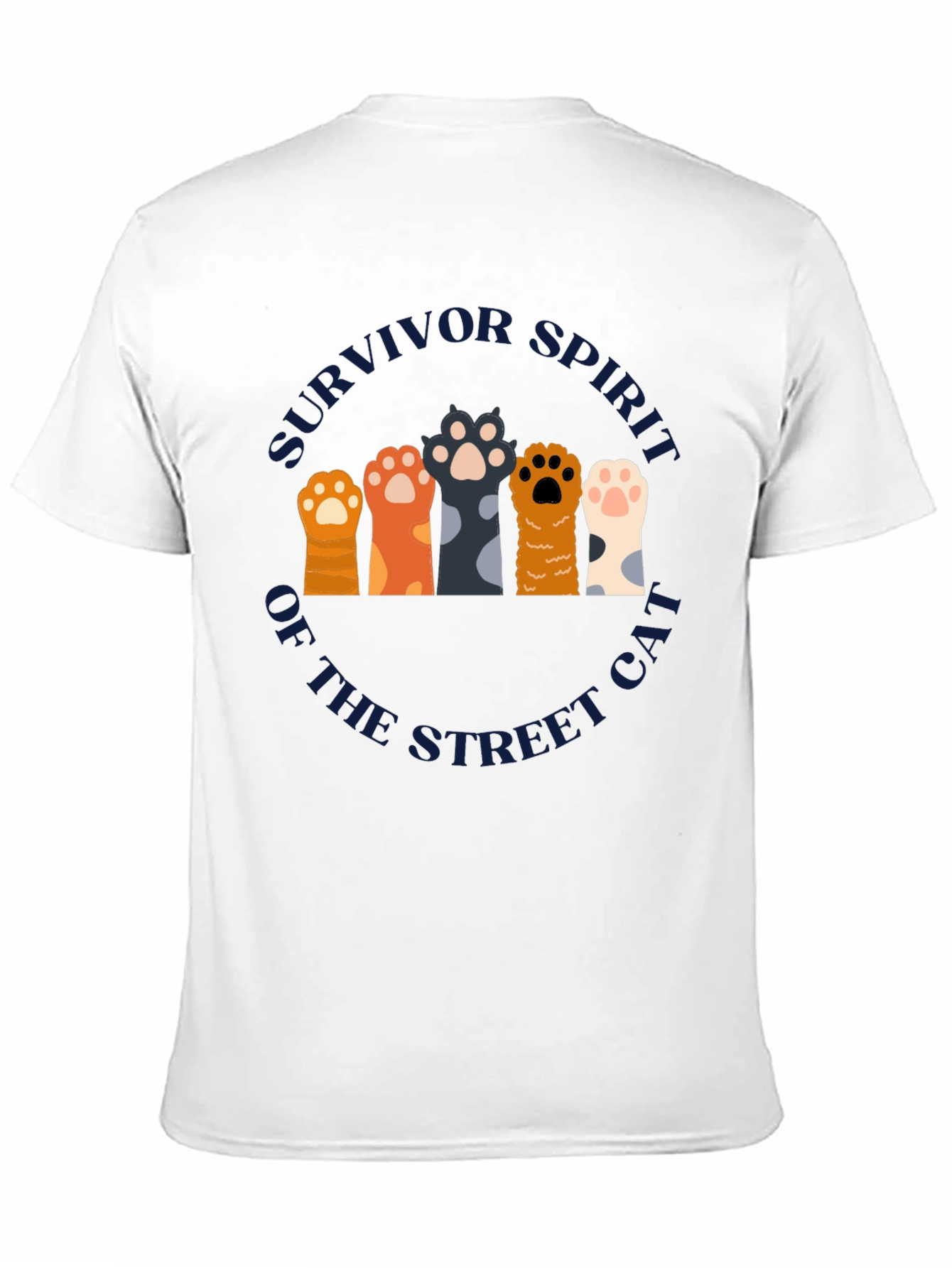 Survivor Spirit Cat Paw Print Graphic T-Shirt