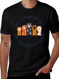 Survivor Spirit Cat Paw Print Graphic T-Shirt