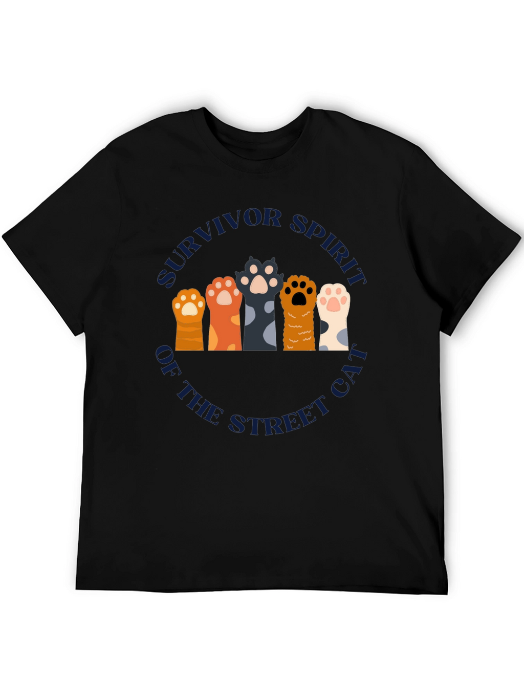 Survivor Spirit Cat Paw Print Graphic T-Shirt
