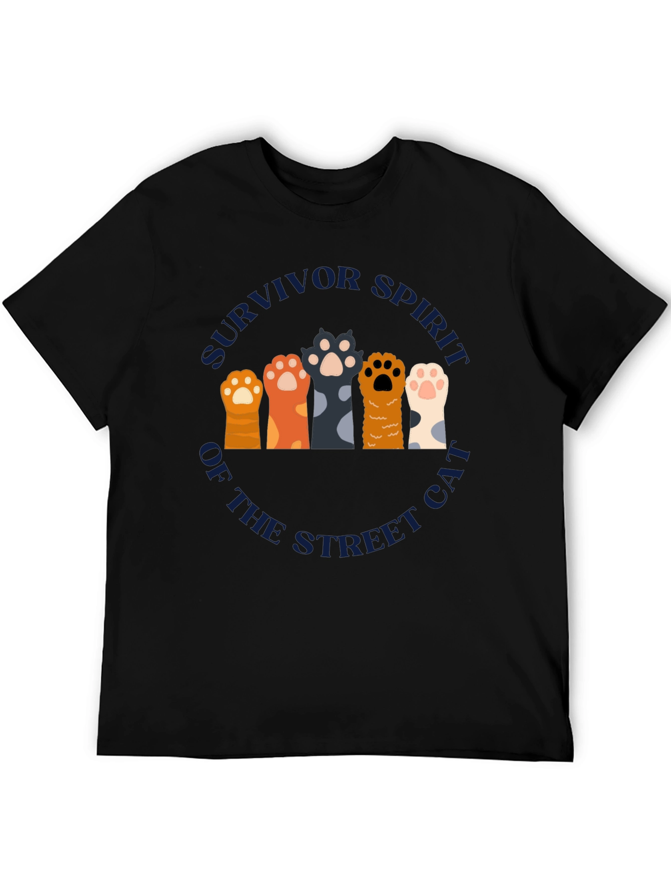 Survivor Spirit Cat Paw Print Graphic T-Shirt