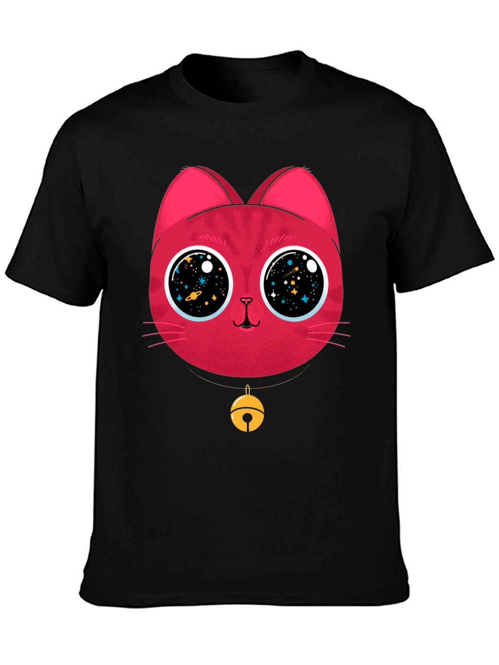 Cosmic Cat Tee - Galaxy Eyes Graphic T-Shirt