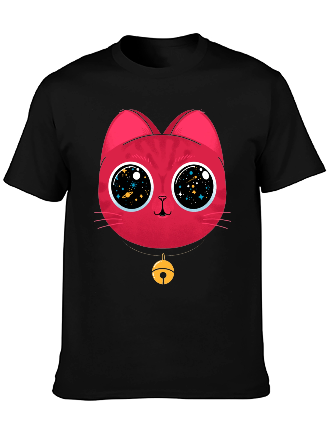 Cosmic Cat Tee - Galaxy Eyes Graphic T-Shirt