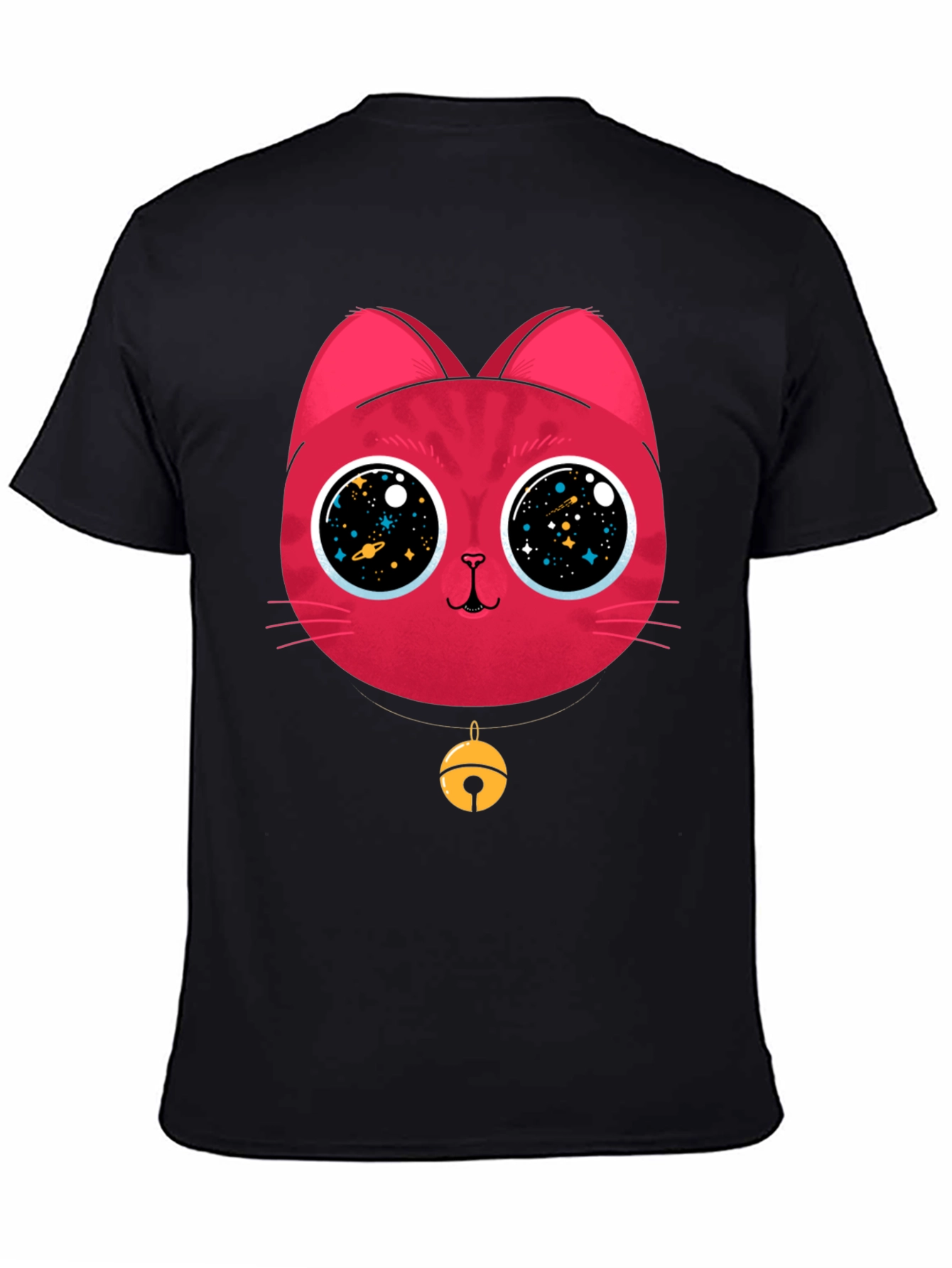 Cosmic Cat Tee - Galaxy Eyes Graphic T-Shirt