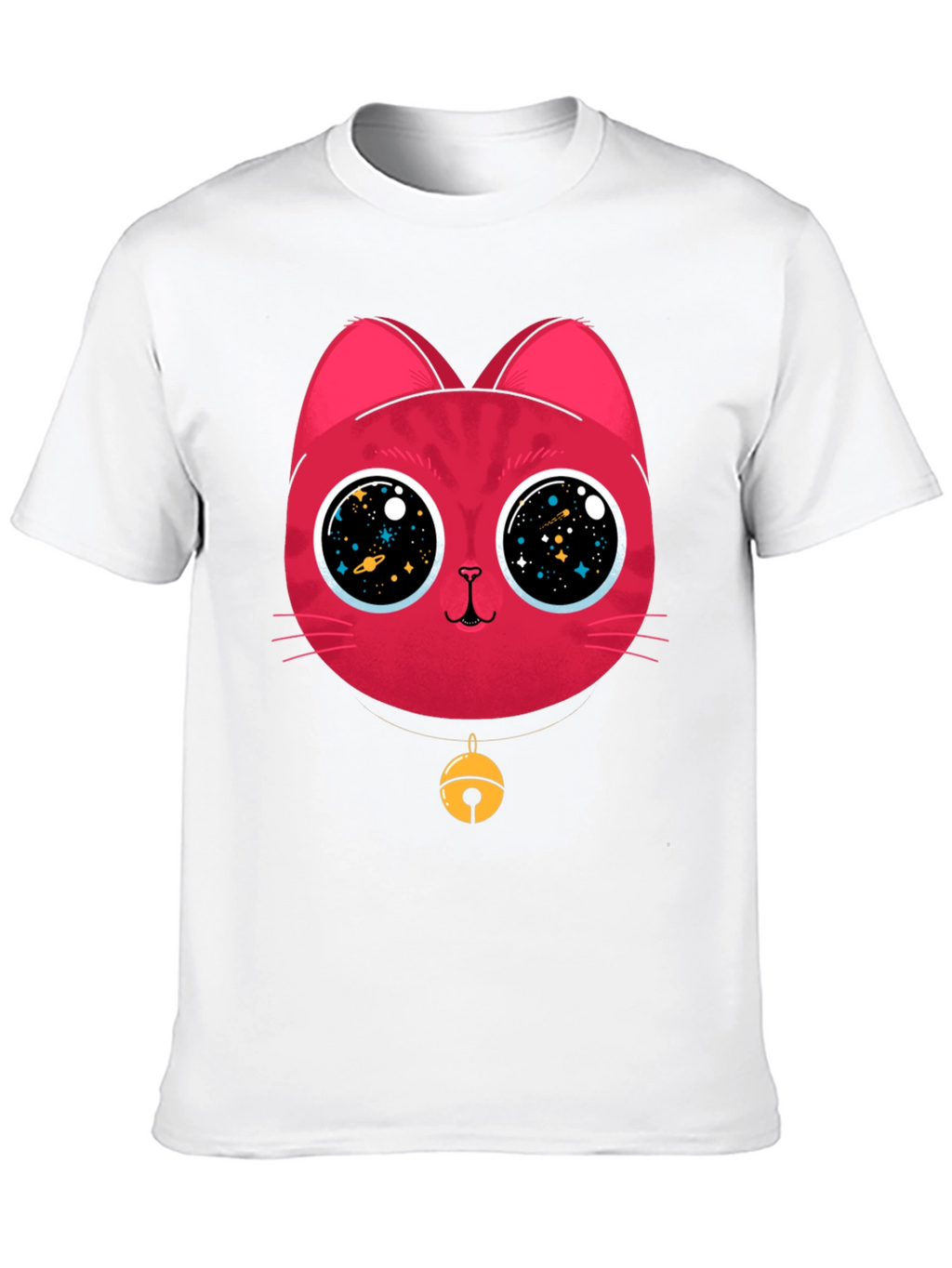 Cosmic Cat Tee - Galaxy Eyes Graphic T-Shirt