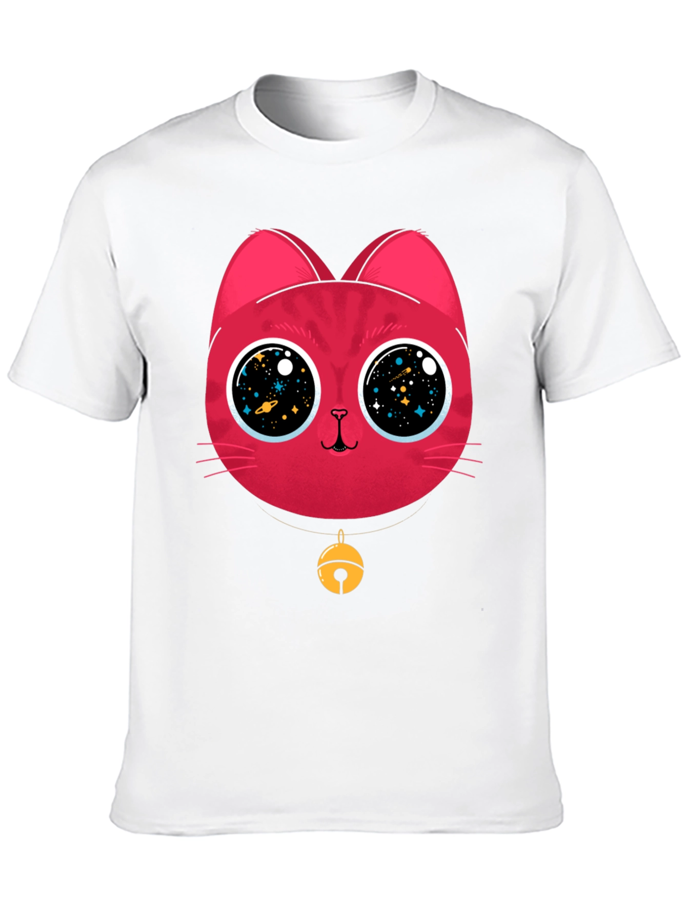 Cosmic Cat Tee - Galaxy Eyes Graphic T-Shirt