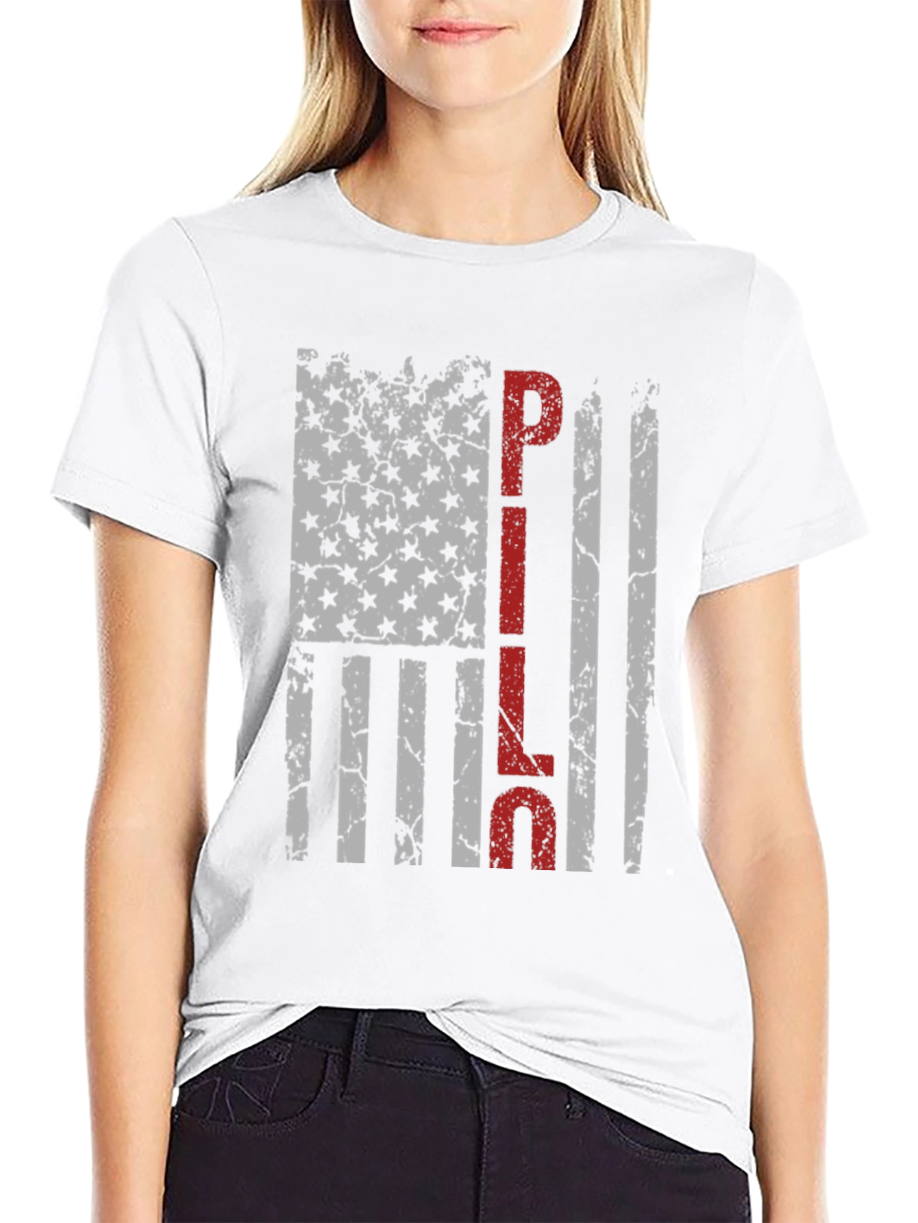 PILOT American Flag Distressed T-Shirt