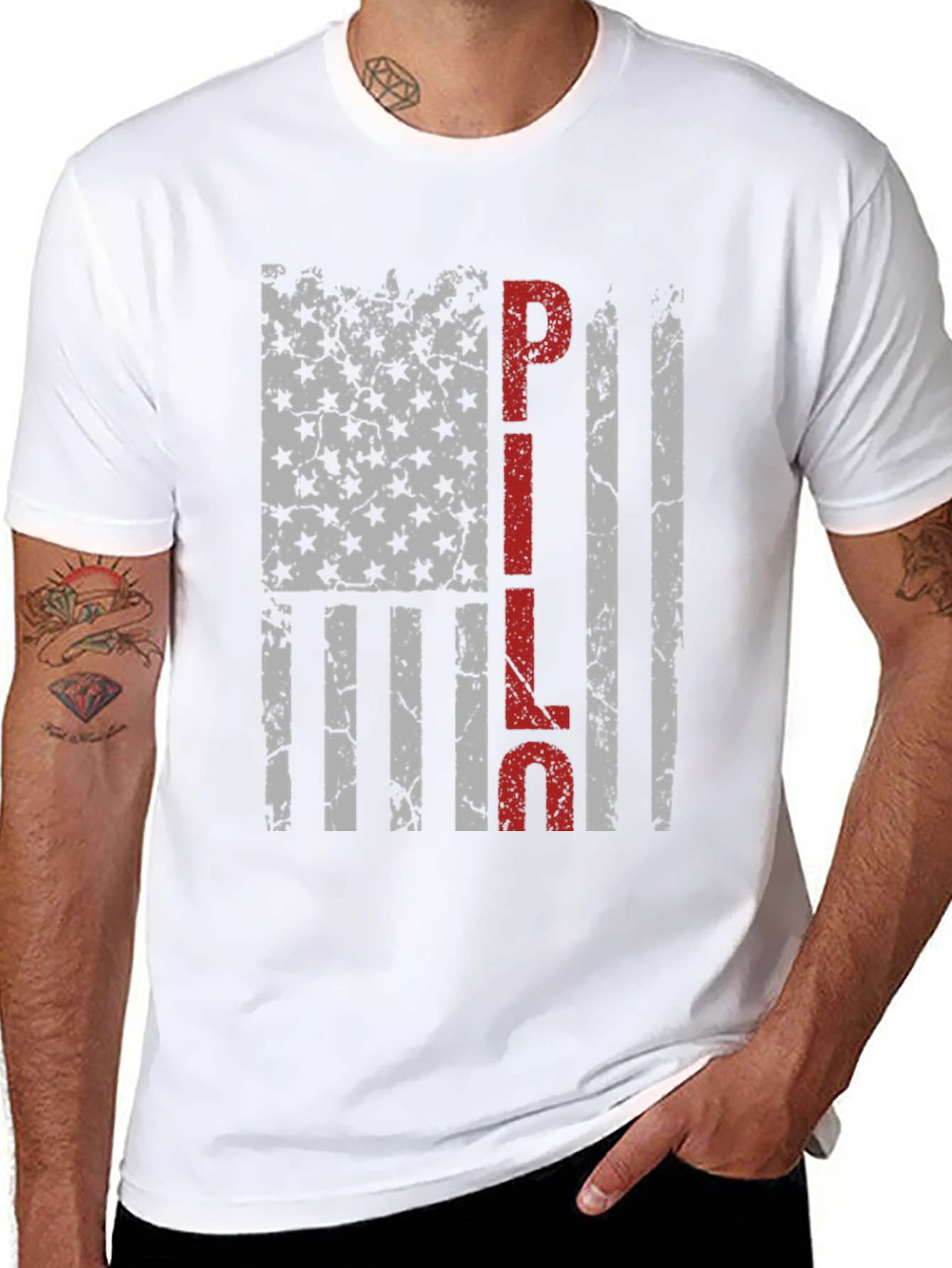 PILOT American Flag Distressed T-Shirt