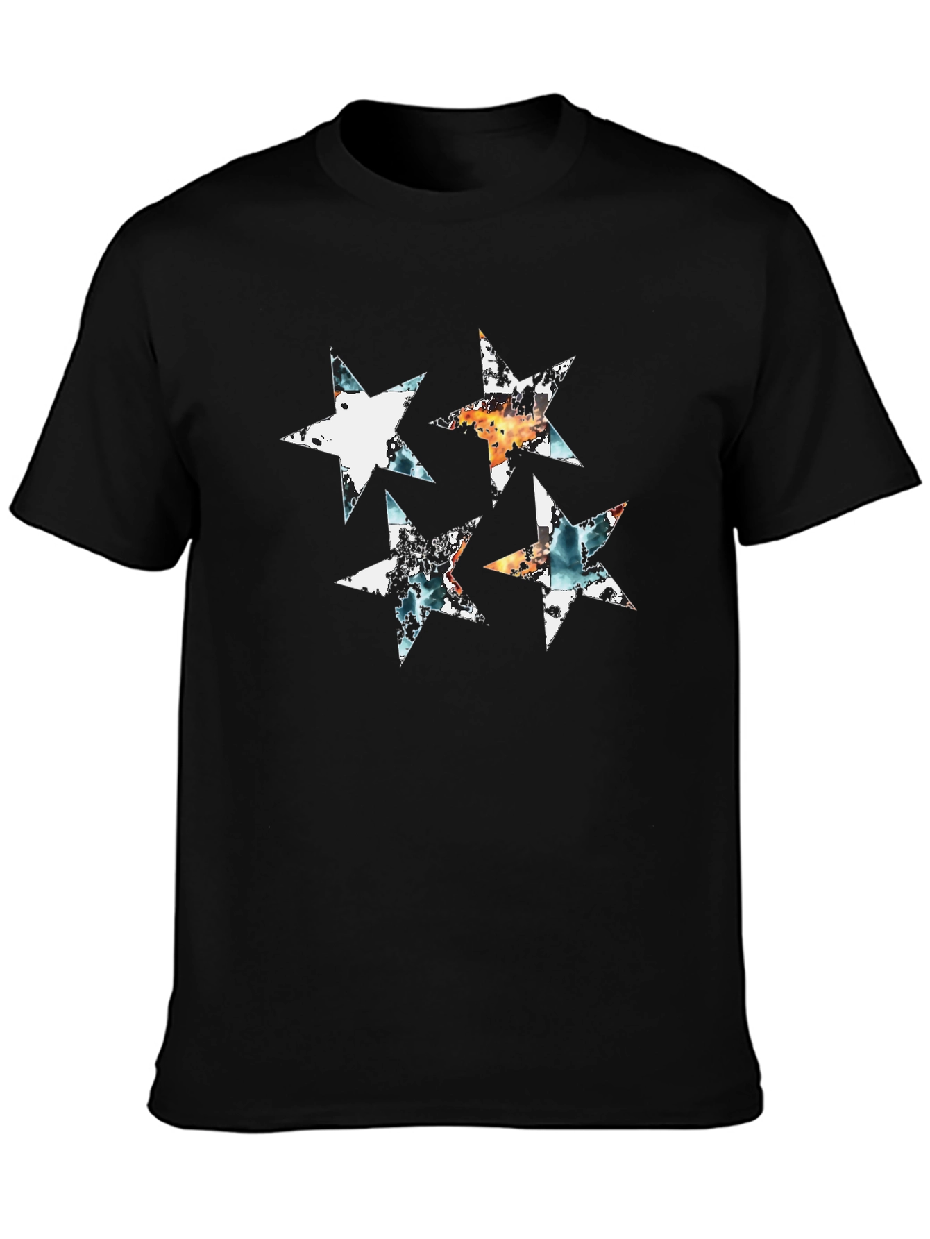 Abstract Star Graphic Black Tee