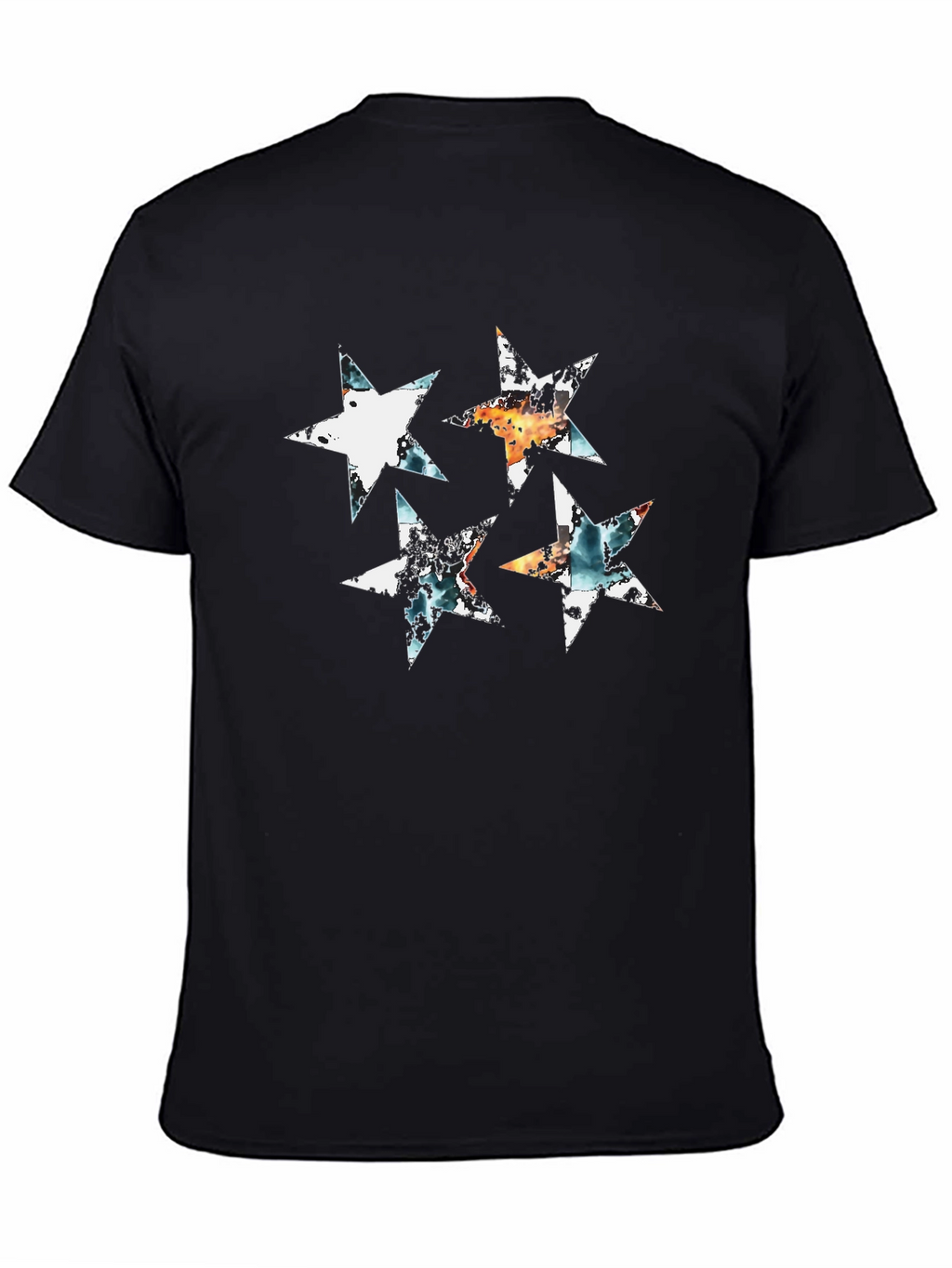 Abstract Star Graphic Black Tee