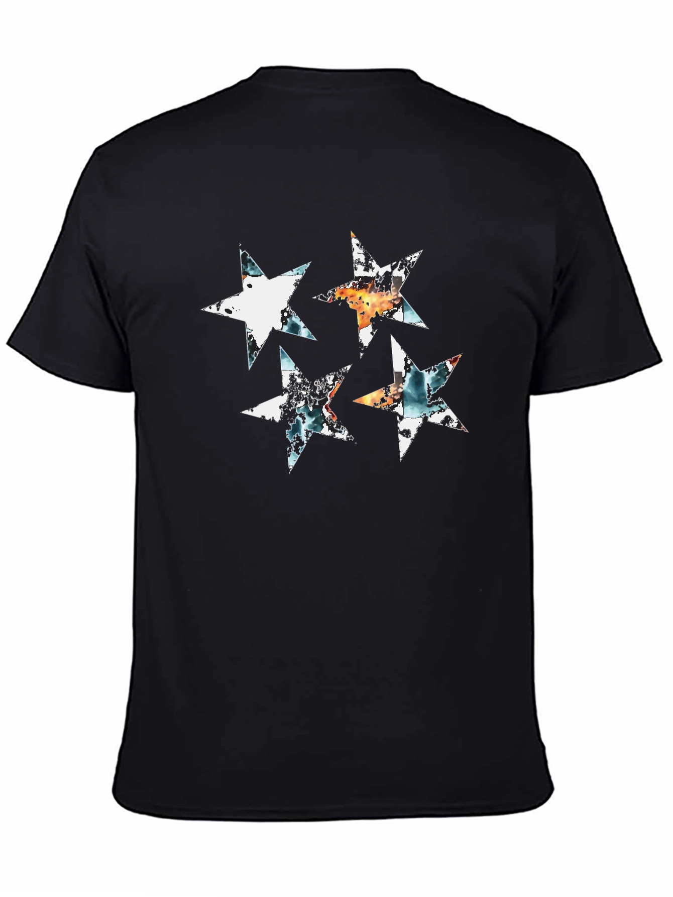 Abstract Star Graphic Black Tee