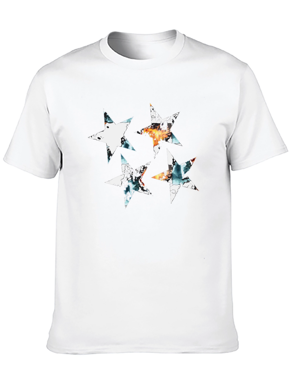 Abstract Star Graphic Black Tee