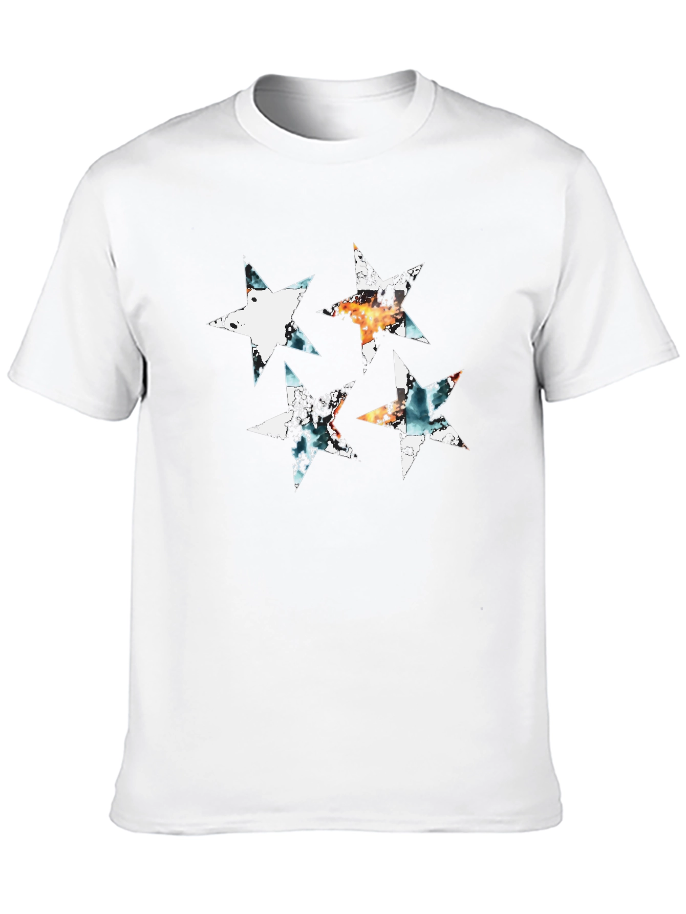 Abstract Star Graphic Black Tee
