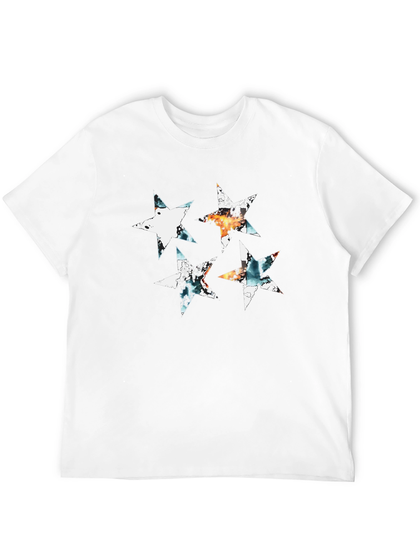 Abstract Star Graphic Black Tee