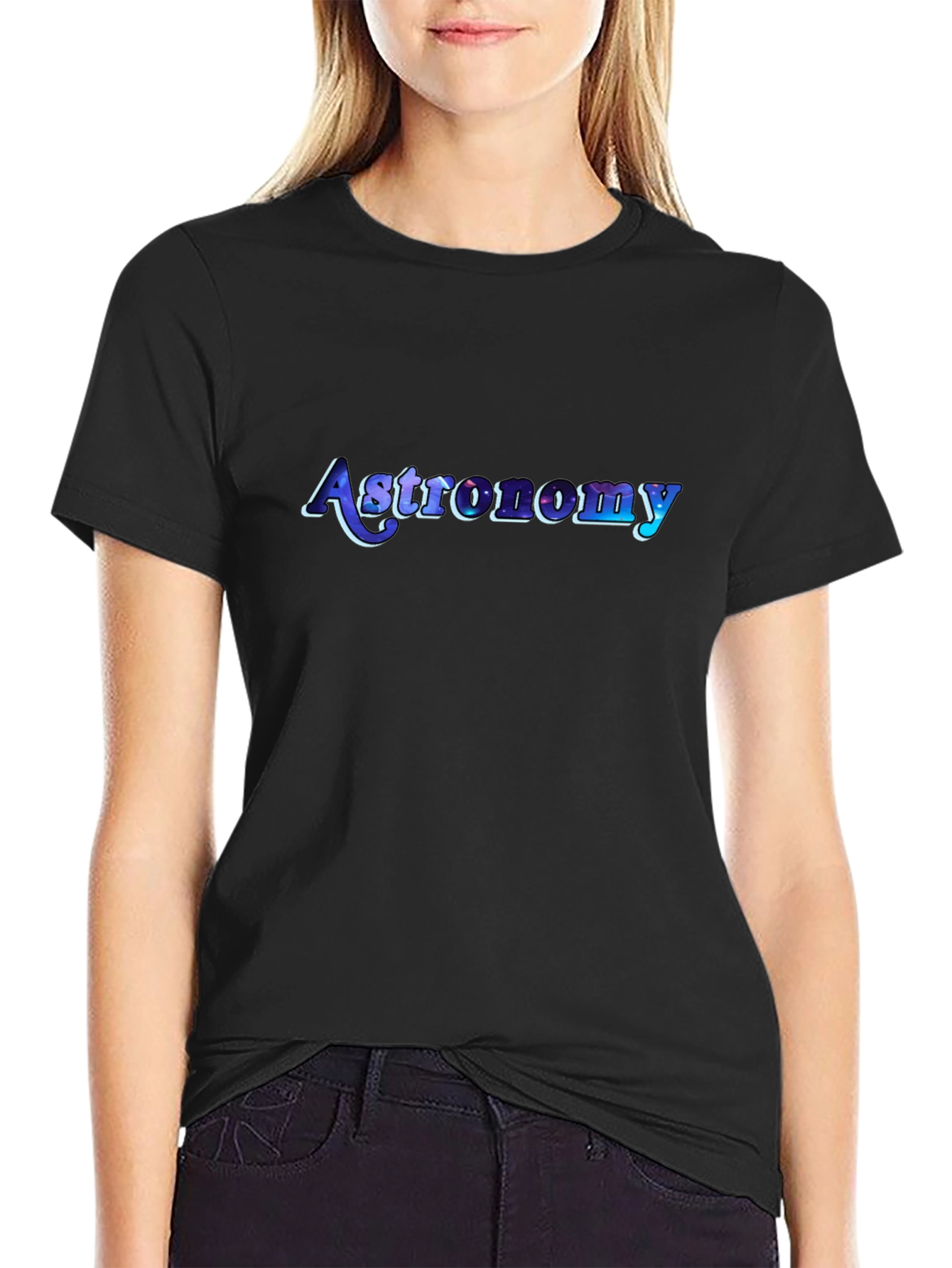 Astronomy Graphic Print Black T-Shirt