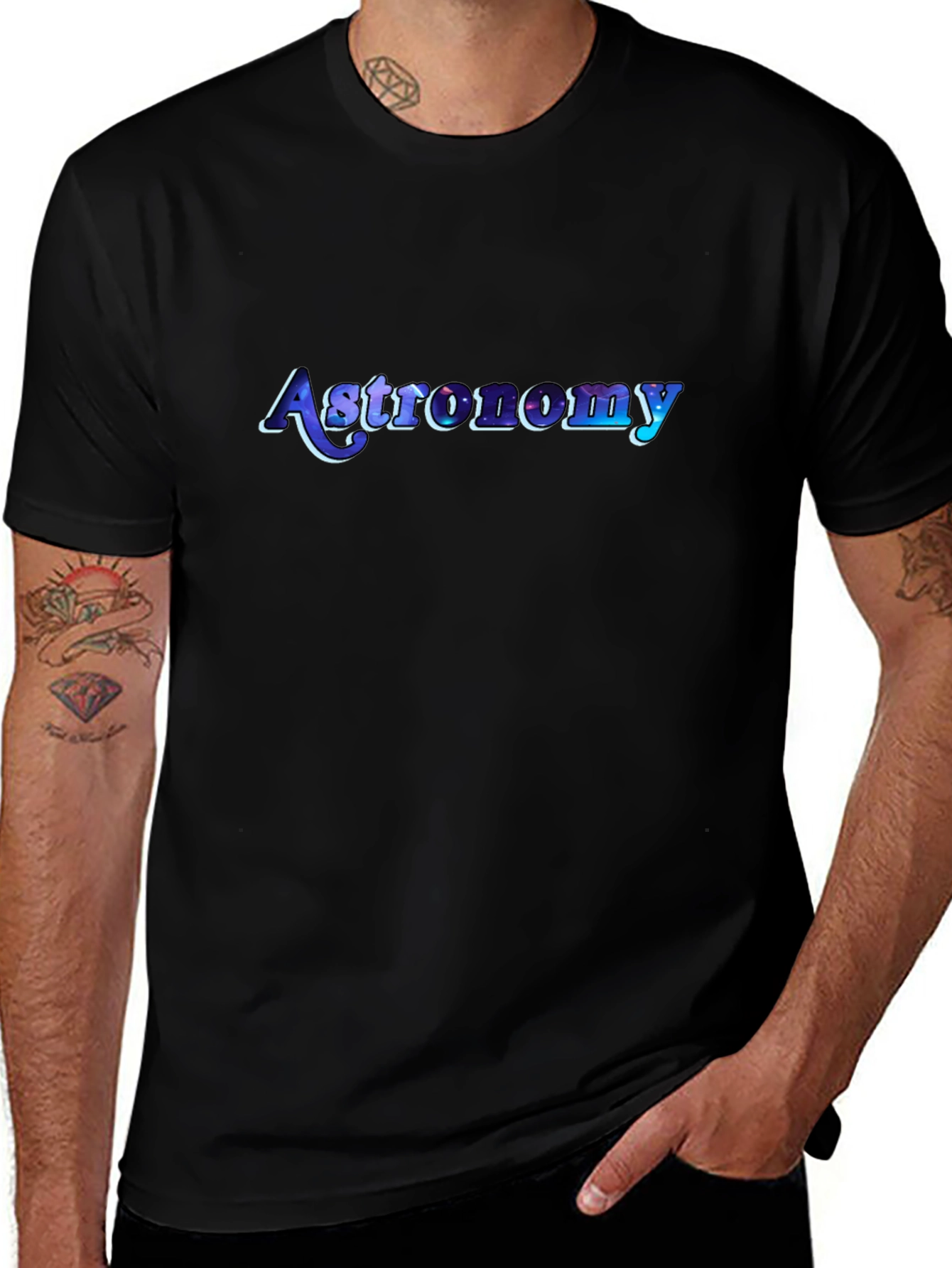 Astronomy Graphic Print Black T-Shirt