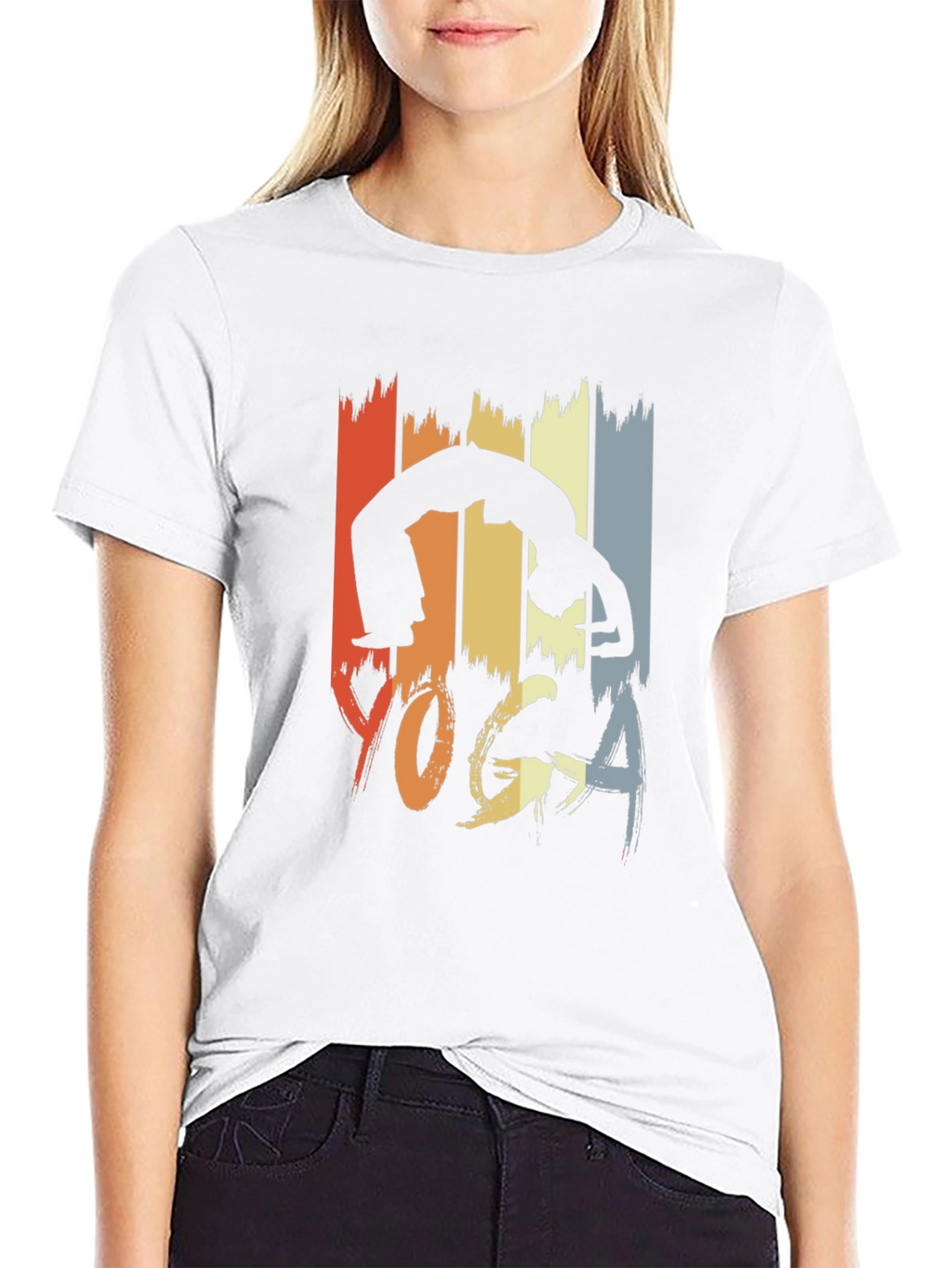 Retro Yoga Pose Graphic Tee - Unisex