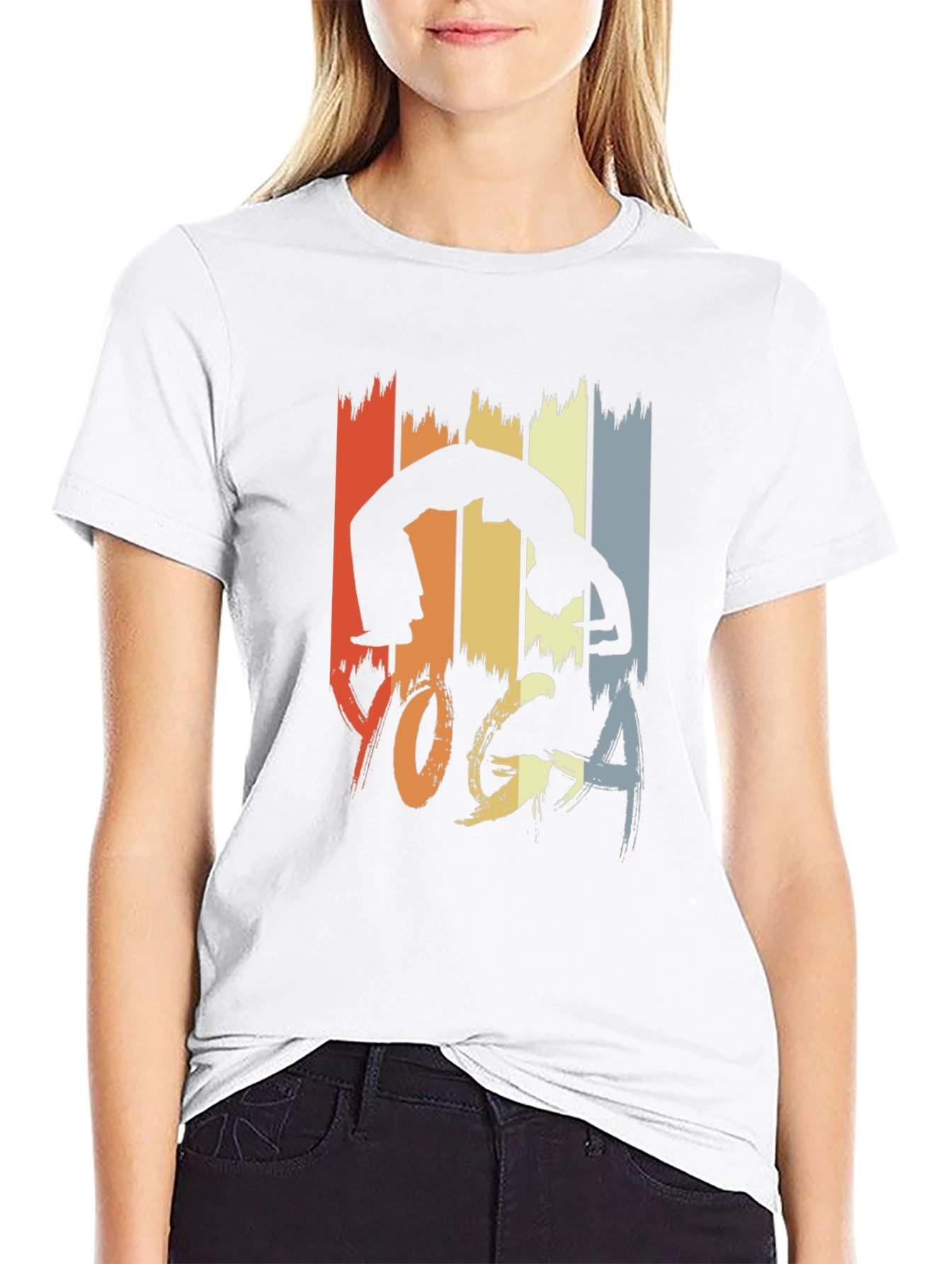 Retro Yoga Pose Graphic Tee - Unisex