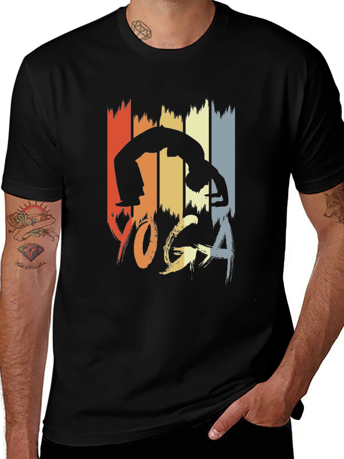 Retro Yoga Pose Graphic Tee - Unisex