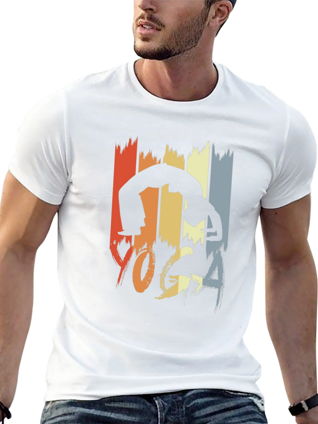 Retro Yoga Pose Graphic Tee - Unisex