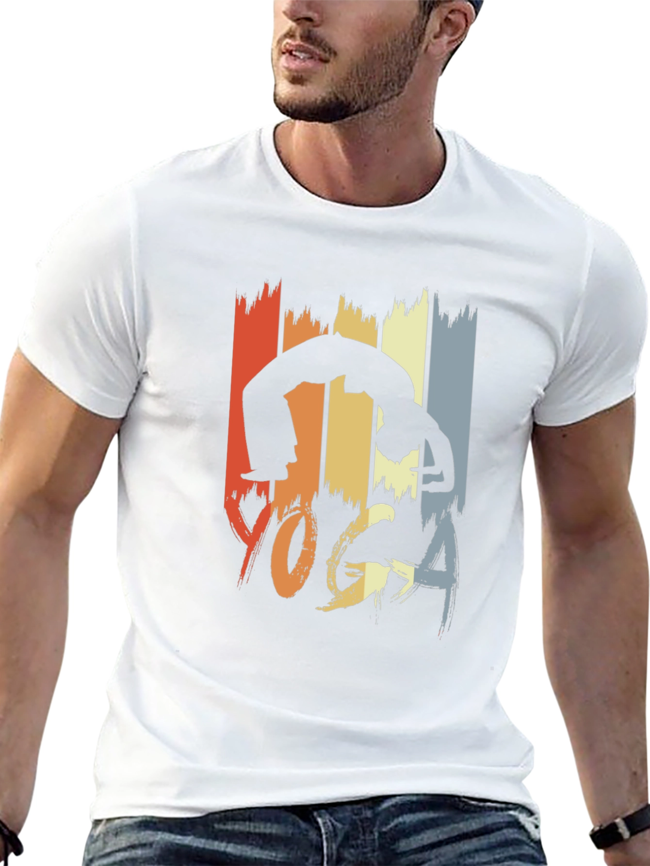 Retro Yoga Pose Graphic Tee - Unisex