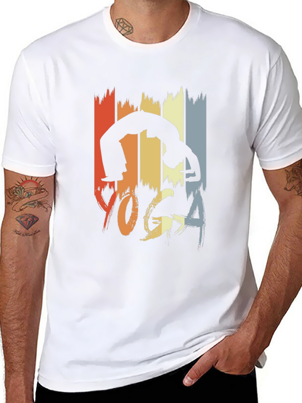 Retro Yoga Pose Graphic Tee - Unisex