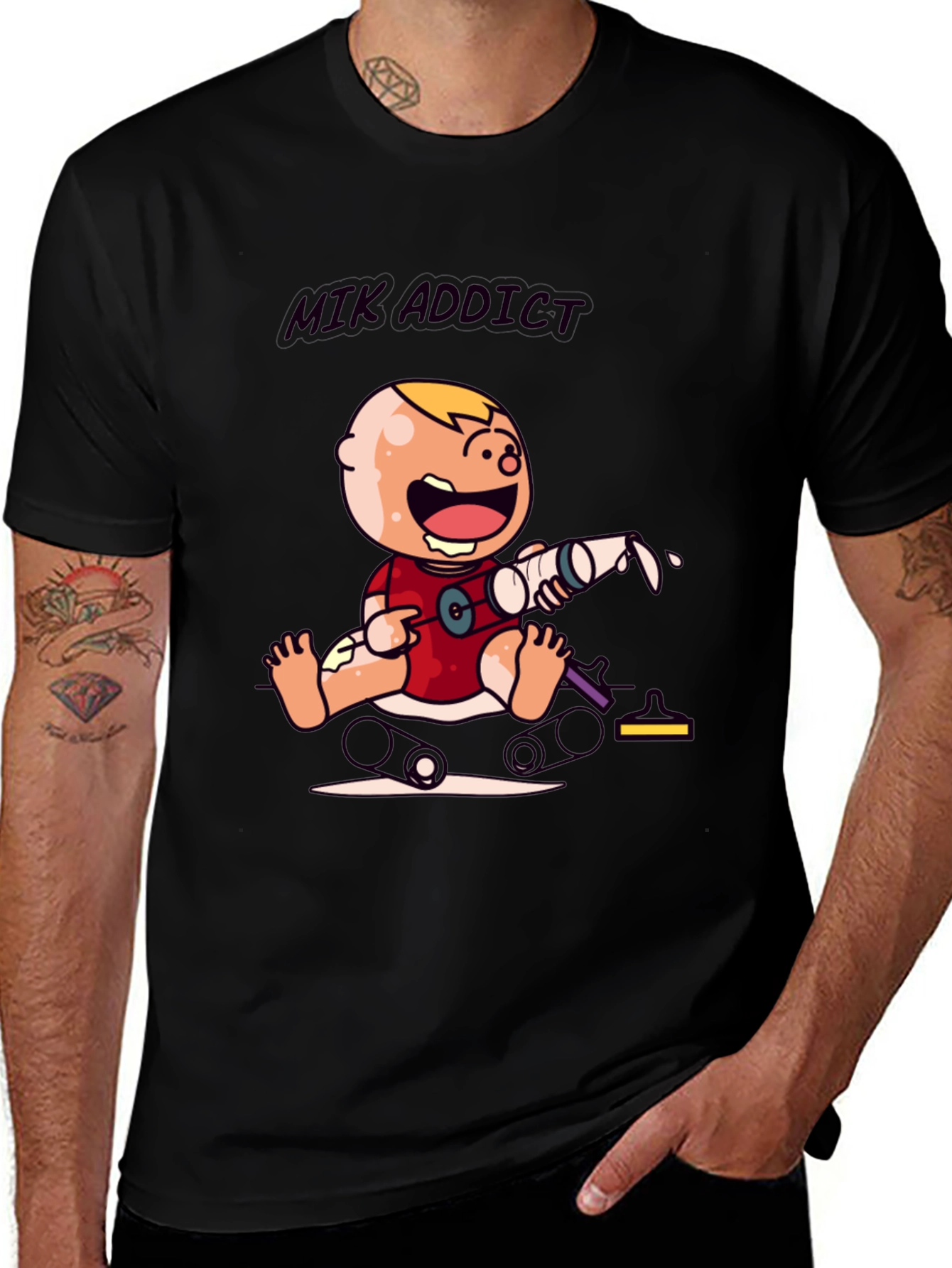 Milk Addict Baby Cartoon T-Shirt