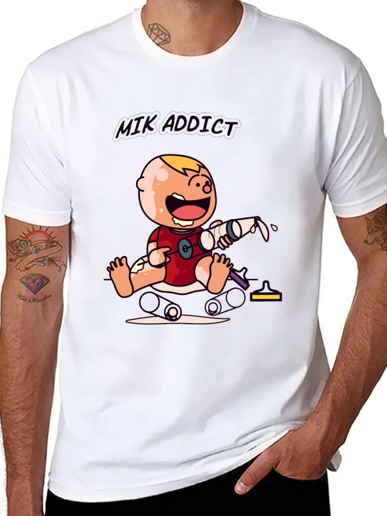 Milk Addict Baby Cartoon T-Shirt