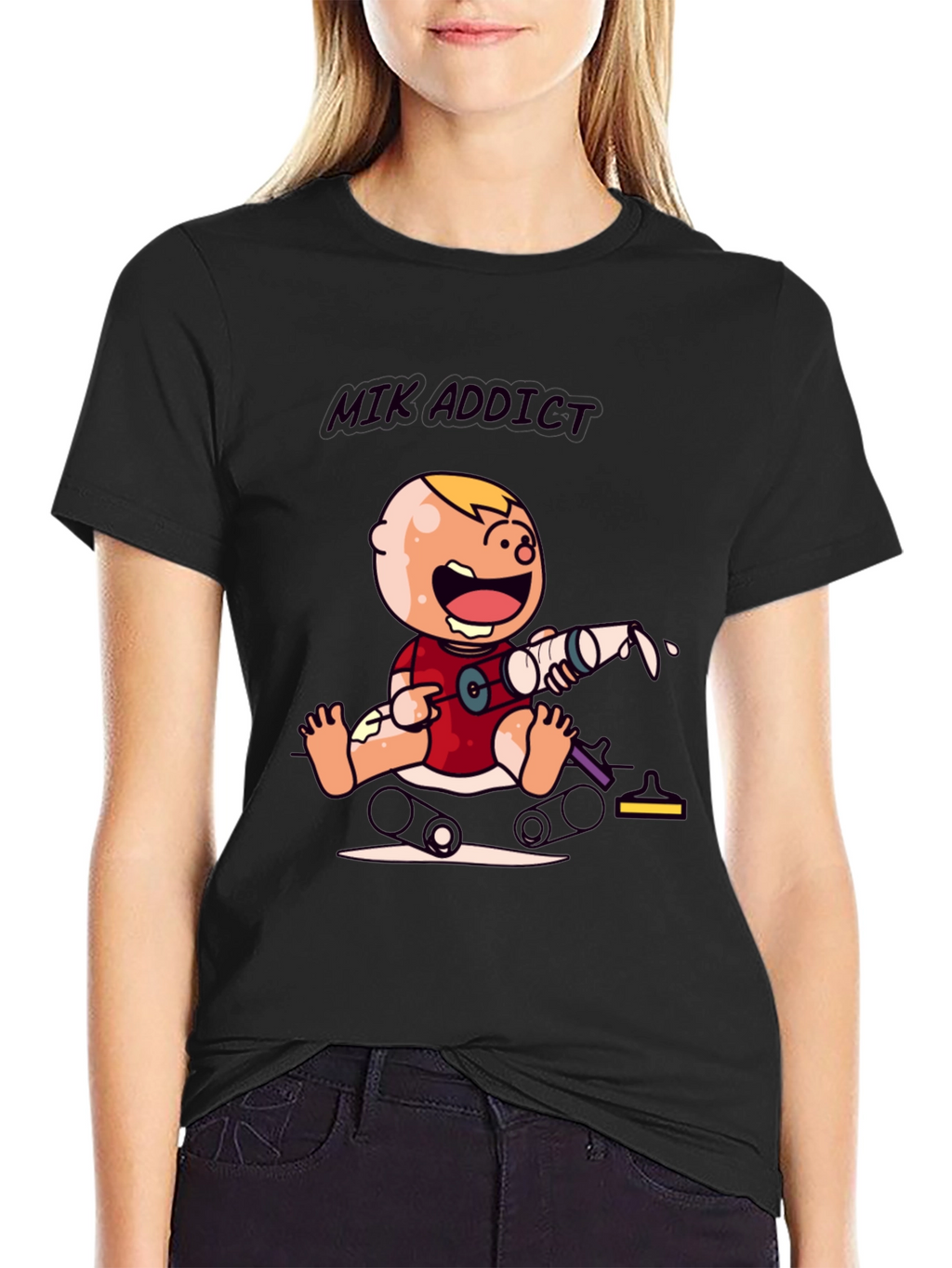 Milk Addict Baby Cartoon T-Shirt