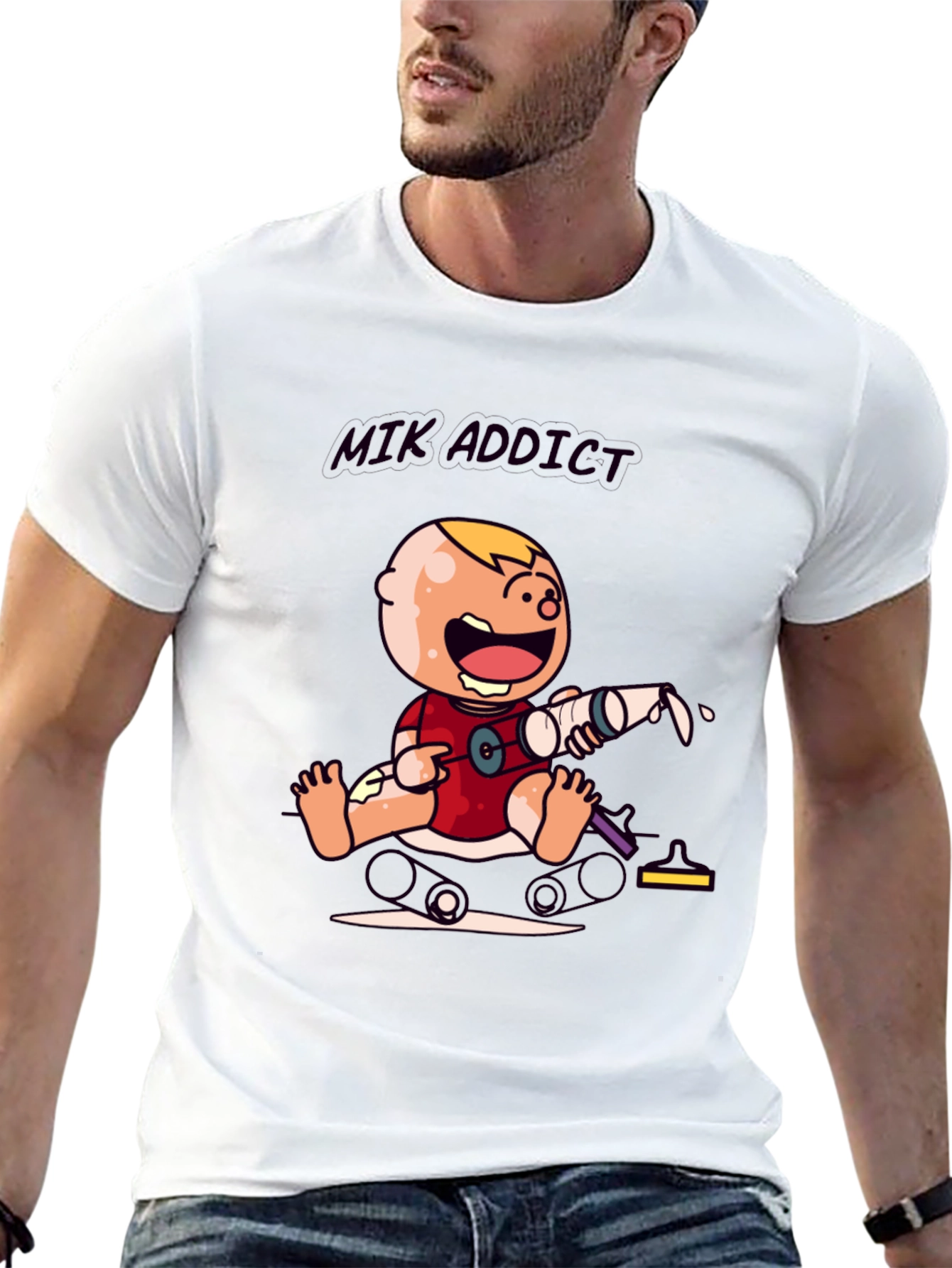 Milk Addict Baby Cartoon T-Shirt