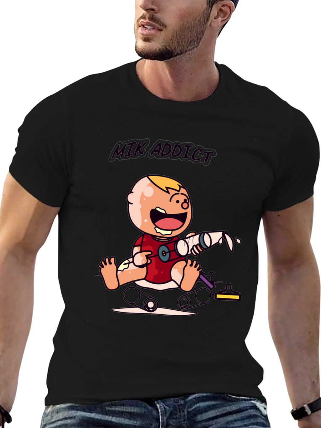 Milk Addict Baby Cartoon T-Shirt