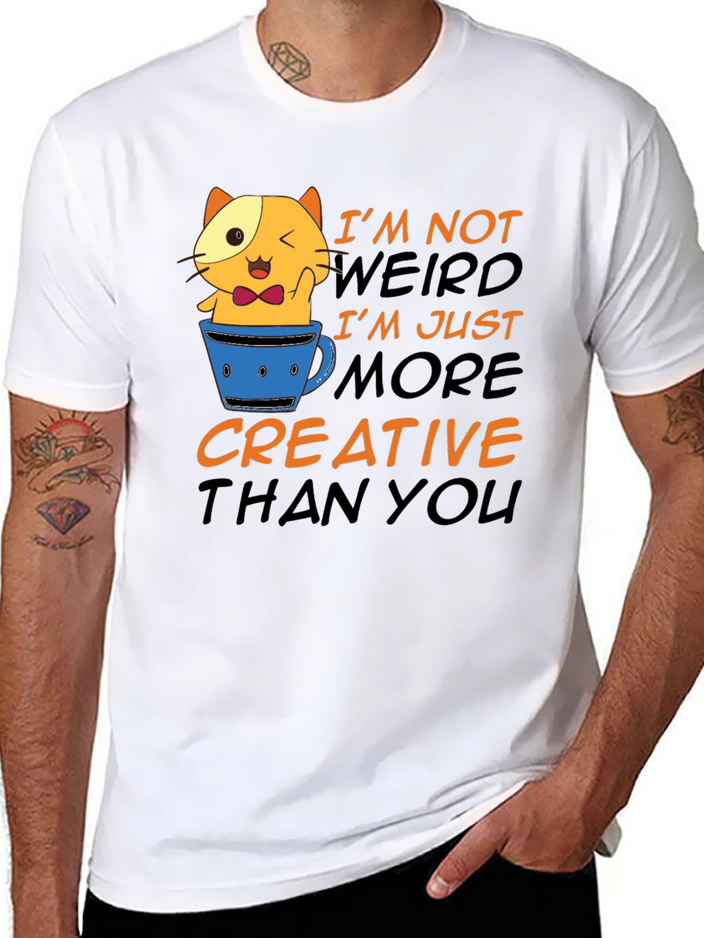 Creative Cat T-Shirt - Funny Graphic Tee