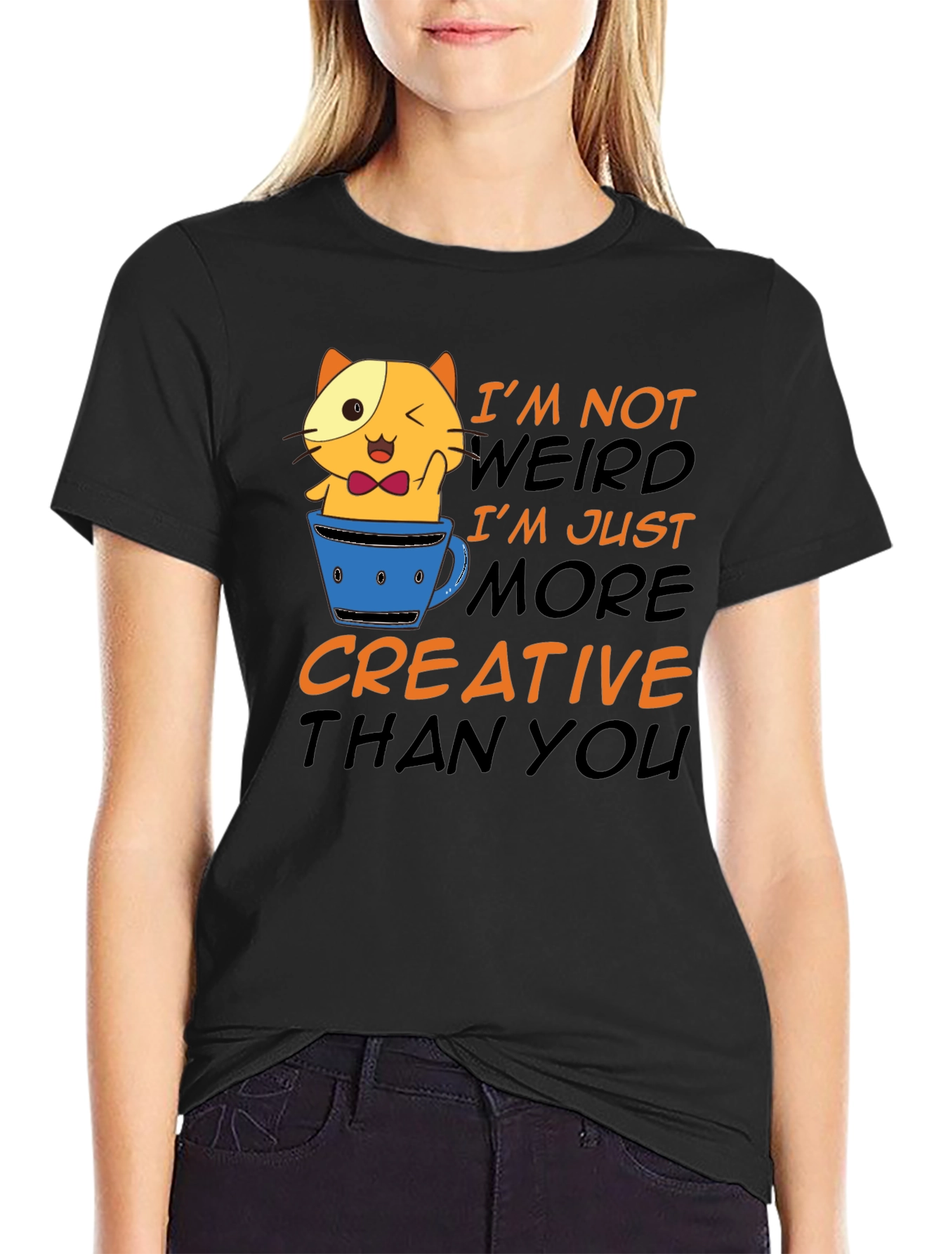 Creative Cat T-Shirt - Funny Graphic Tee