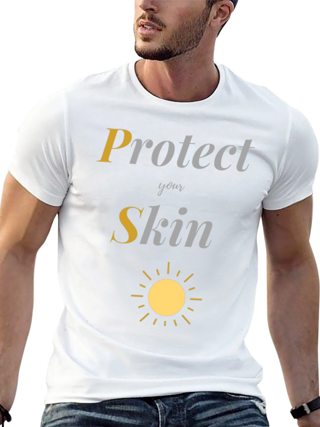 Protect Your Skin Sun Graphic Tee - Black